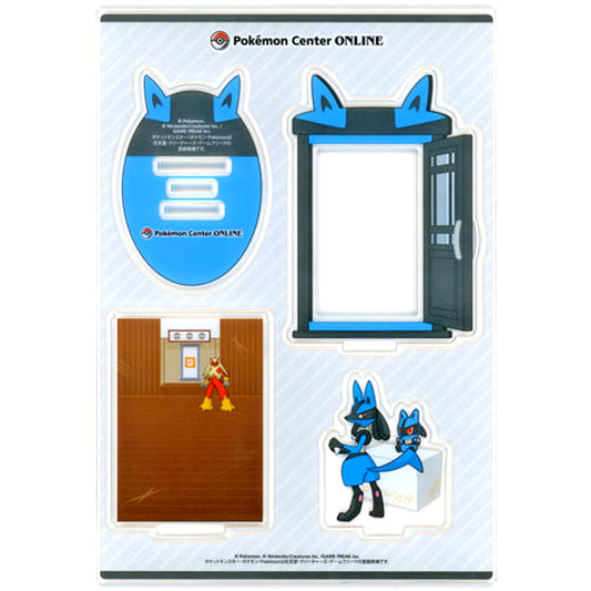 Lucario Pokemon Delivery! Acrylic Stand Pokemon Center Online Mini Game Charizard Prize [USED]