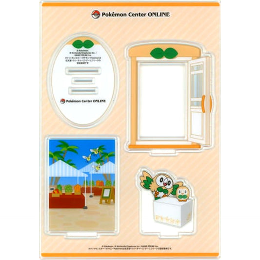 Rowlet Pokemon Delivery! Acrylic Stand Pokemon Center Online Mini Game Charizard Prize [USED]