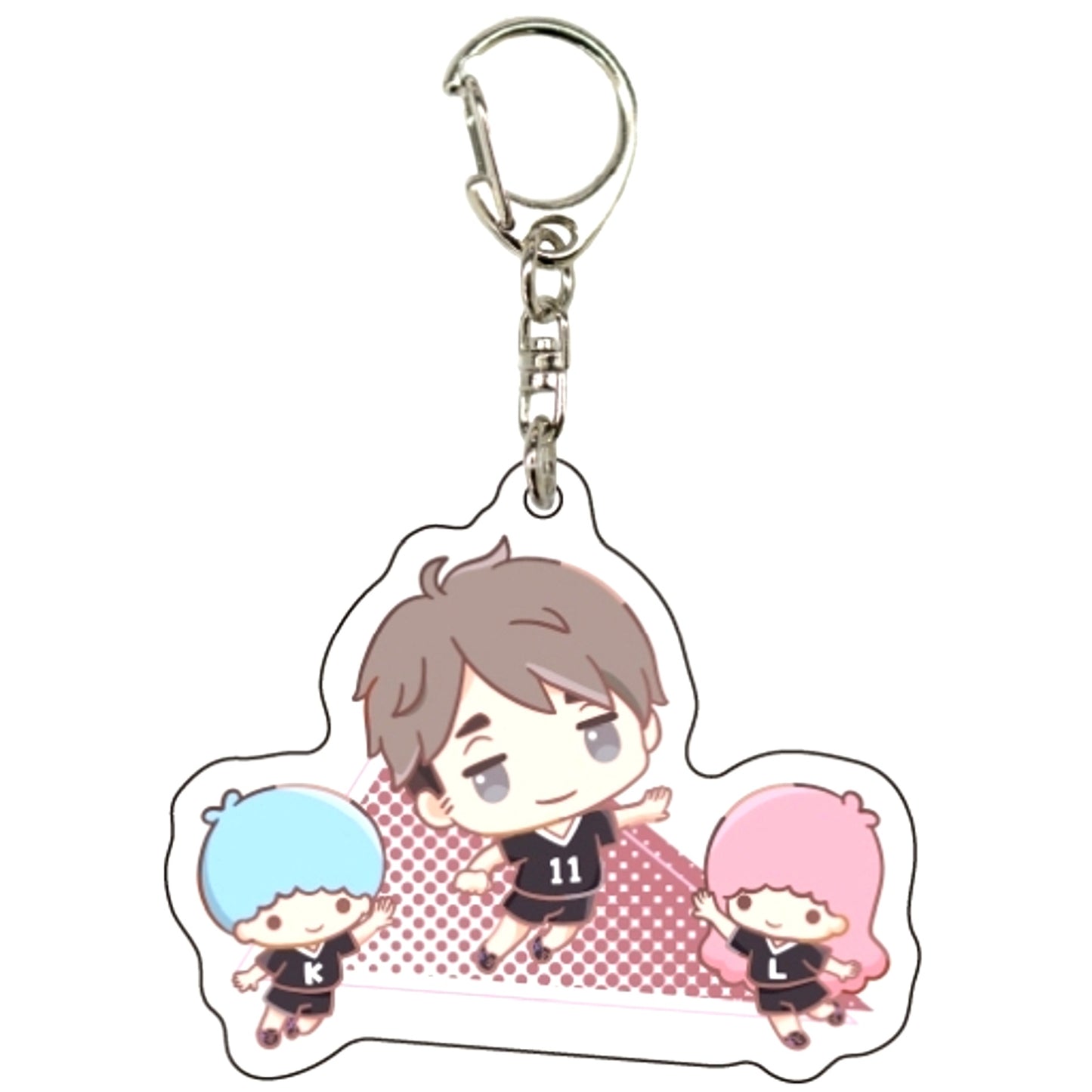 Osamu Miya x Little Twin Stars Haikyu!! x Sanrio Characters Acrylic Keychain 02 Mini Chara Illust [USED]