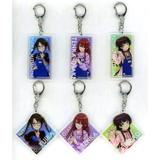 Set of 6 The Idolm@ster Shiny Colors Trading Acrylic Keychain Village Vanguard [USED]