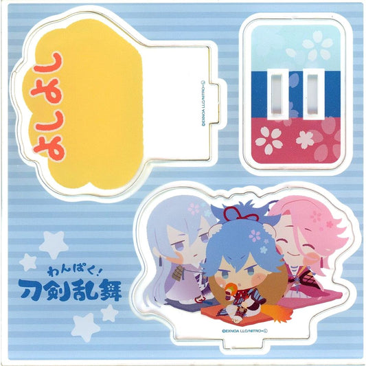 Group Yoshiyoshi Wanpaku! Touken Ranbu Acrylic Figure Plate POP UP SHOP Minna ni Goaisatsu [USED]