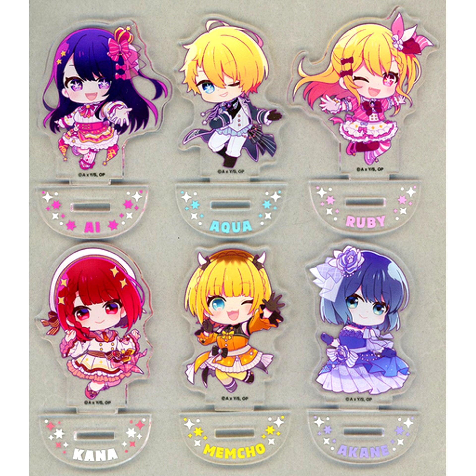 Set of 6 Oshi no Ko Exhibition Uso to Ai in PARCO Exhibition Ver. Trading Mini Character Acrylic Stand Figure [USED]