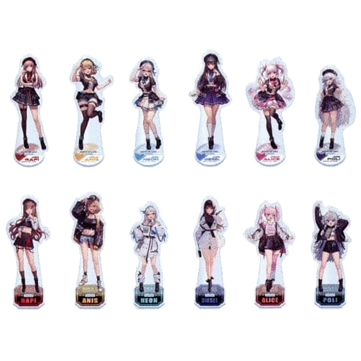 Goddess of Victory: Nikke Rapi & Others All 12 Types Set Original Acrylic Stand FamilyMart Exclusive Acrylic Stands [USED]