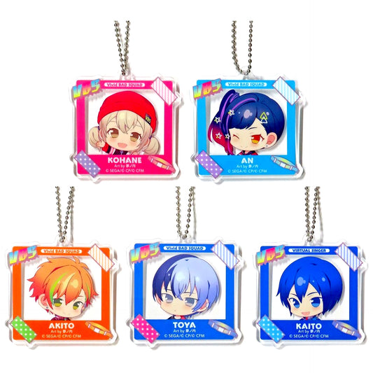 Set of 5 Vivid BAD SQUAD Project Sekai Colorful Stage! feat. Hatsune Miku Acrylic Keychain Collection Only Shop Illustration [USED]