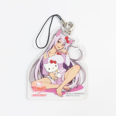 Monogatari Series X Hello Kitty Black Hanekawa Capsule Kuji Sanrio Atsumete Acrylic Strap Acrylic Strap Prize Keychains [USED]