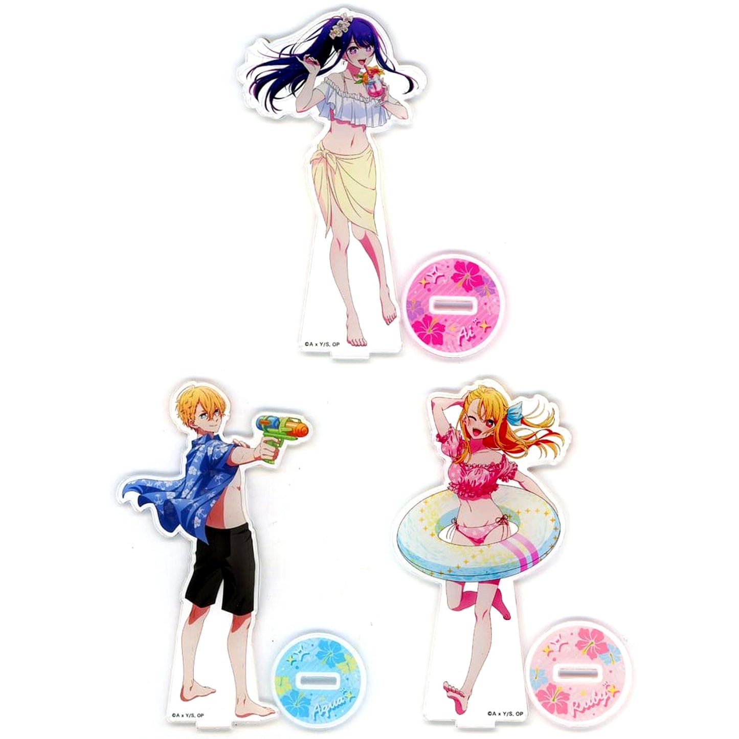 Set of 3 Acrylic Stand Figure Kujibikido Oshi no Ko Kirakira Summer Kuji A Prize [USED]