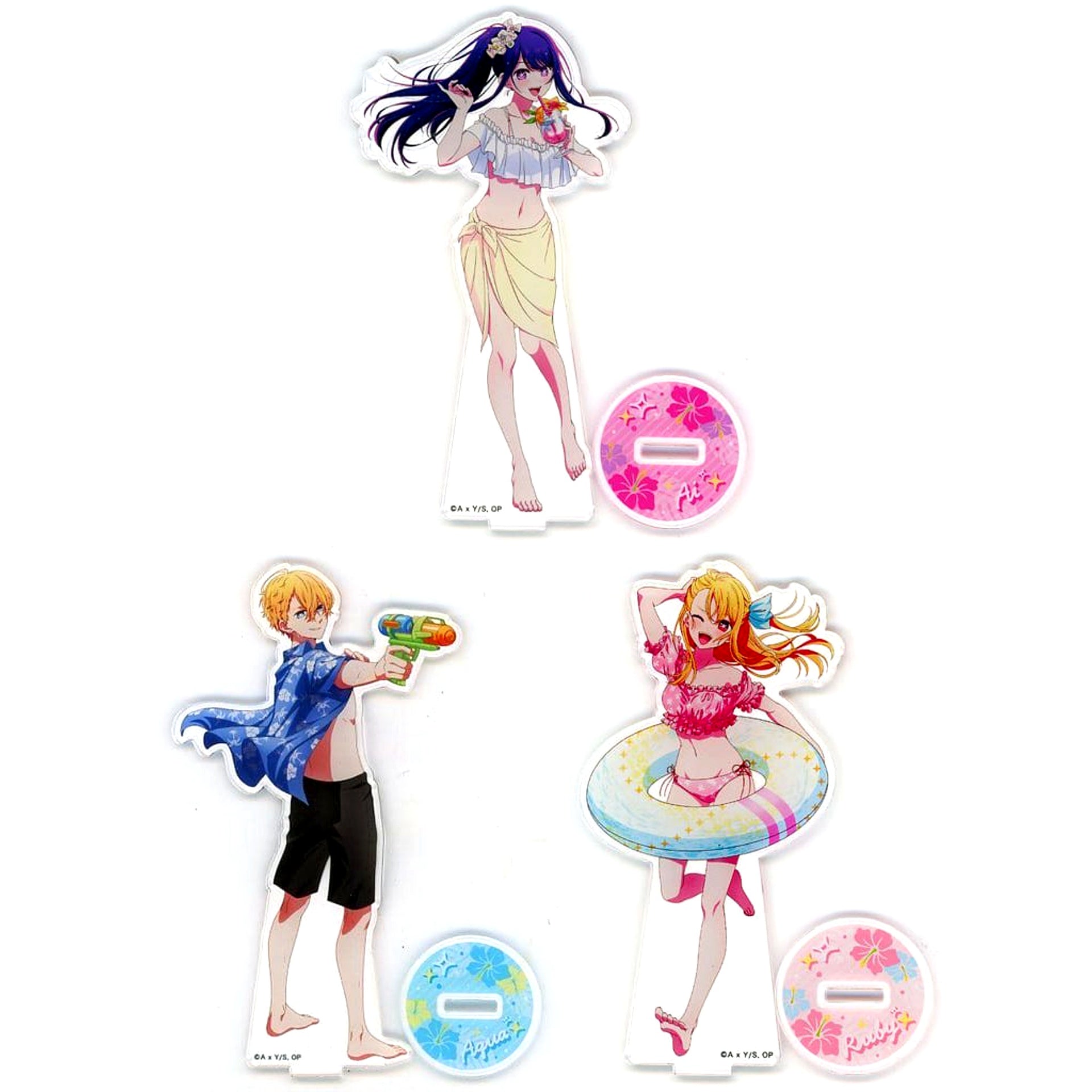 Set of 3 Acrylic Stand Figure Kujibikido Oshi no Ko Kirakira Summer Kuji A Prize [USED]