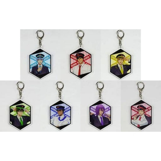 Kuroko's Basketball Tetsuya Kuroko & Others All 7 Types Set Acrylic Keychain 04 Station Attendant Style Ver. Original Illustration Pop Up Shop in Tokyo Character Street Limited Keychains [USED]
