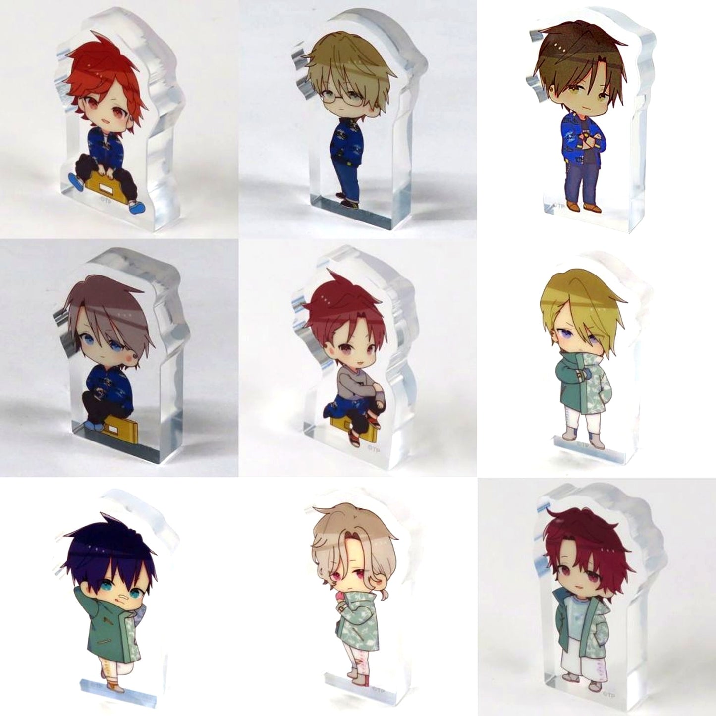 Set of 9 Tsukino Talent Production ALIVE Korotto Acrylic Figure Collection Chibi Character TSUKIPRO SHOP in HARAJUKU 2023 Ura AOHARU YAMANOTE WAR [USED]