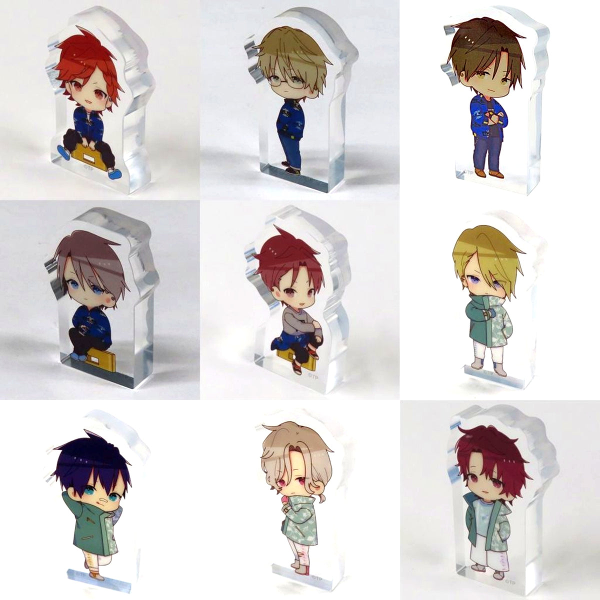 Set of 9 Tsukino Talent Production ALIVE Korotto Acrylic Figure Collection Chibi Character TSUKIPRO SHOP in HARAJUKU 2023 Ura AOHARU YAMANOTE WAR [USED]