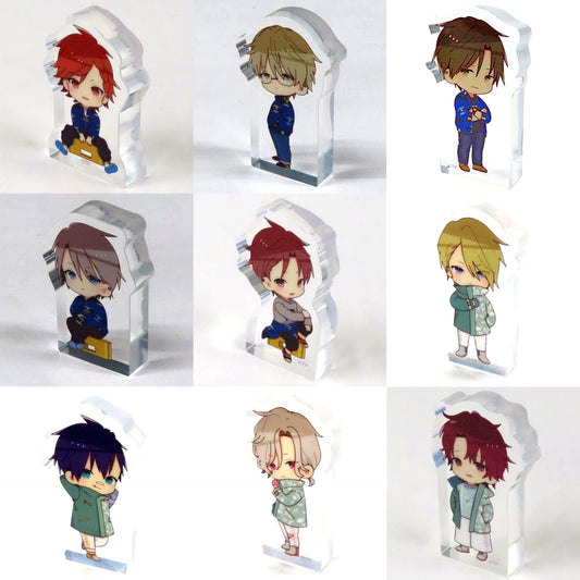 Set of 9 Tsukino Talent Production ALIVE Korotto Acrylic Figure Collection Chibi Character TSUKIPRO SHOP in HARAJUKU 2023 Ura AOHARU YAMANOTE WAR [USED]