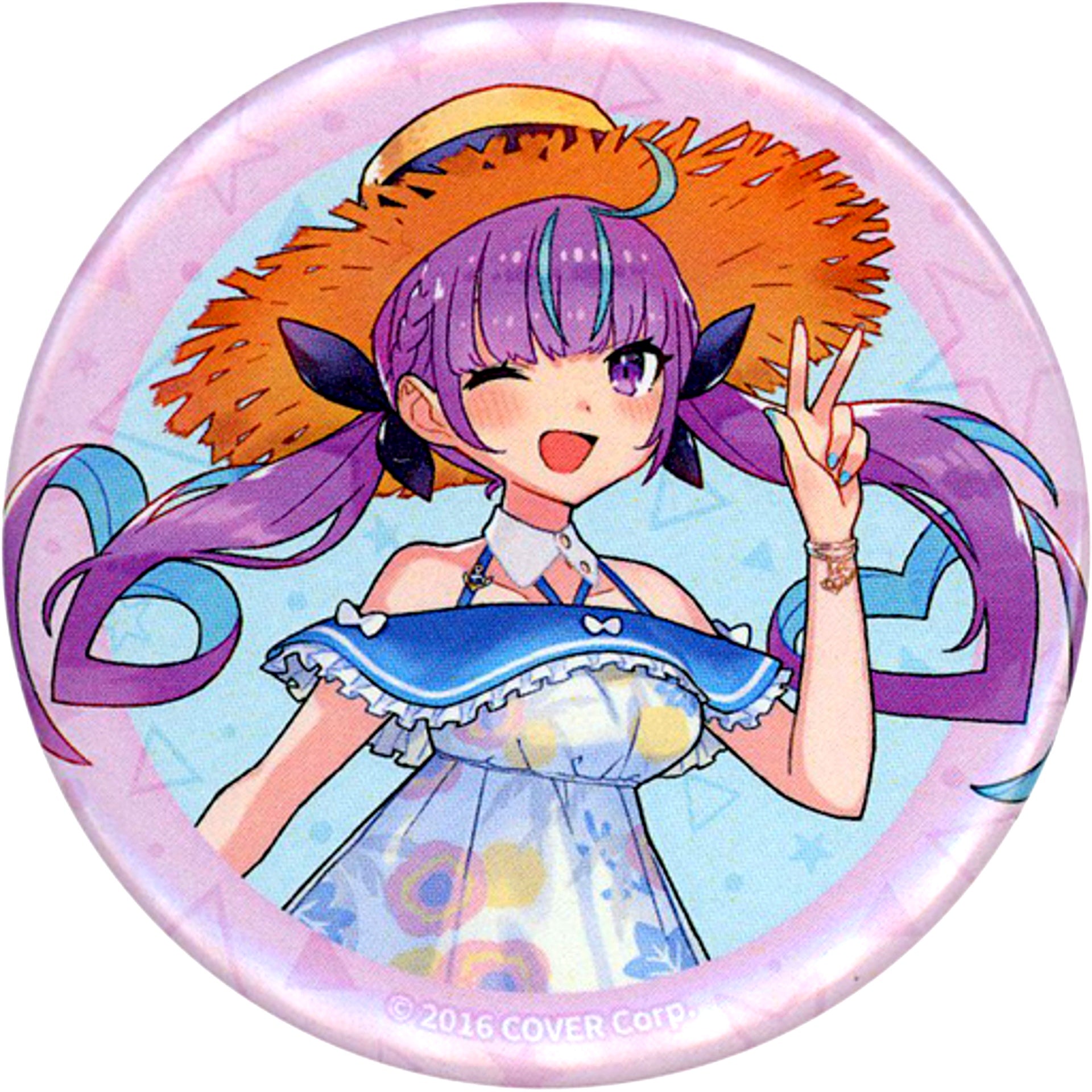 Minato Aqua Casual Clothes A Ver. Virtual YouTuber Hololive Trading Button UMISEA in Sunshine City [USED]