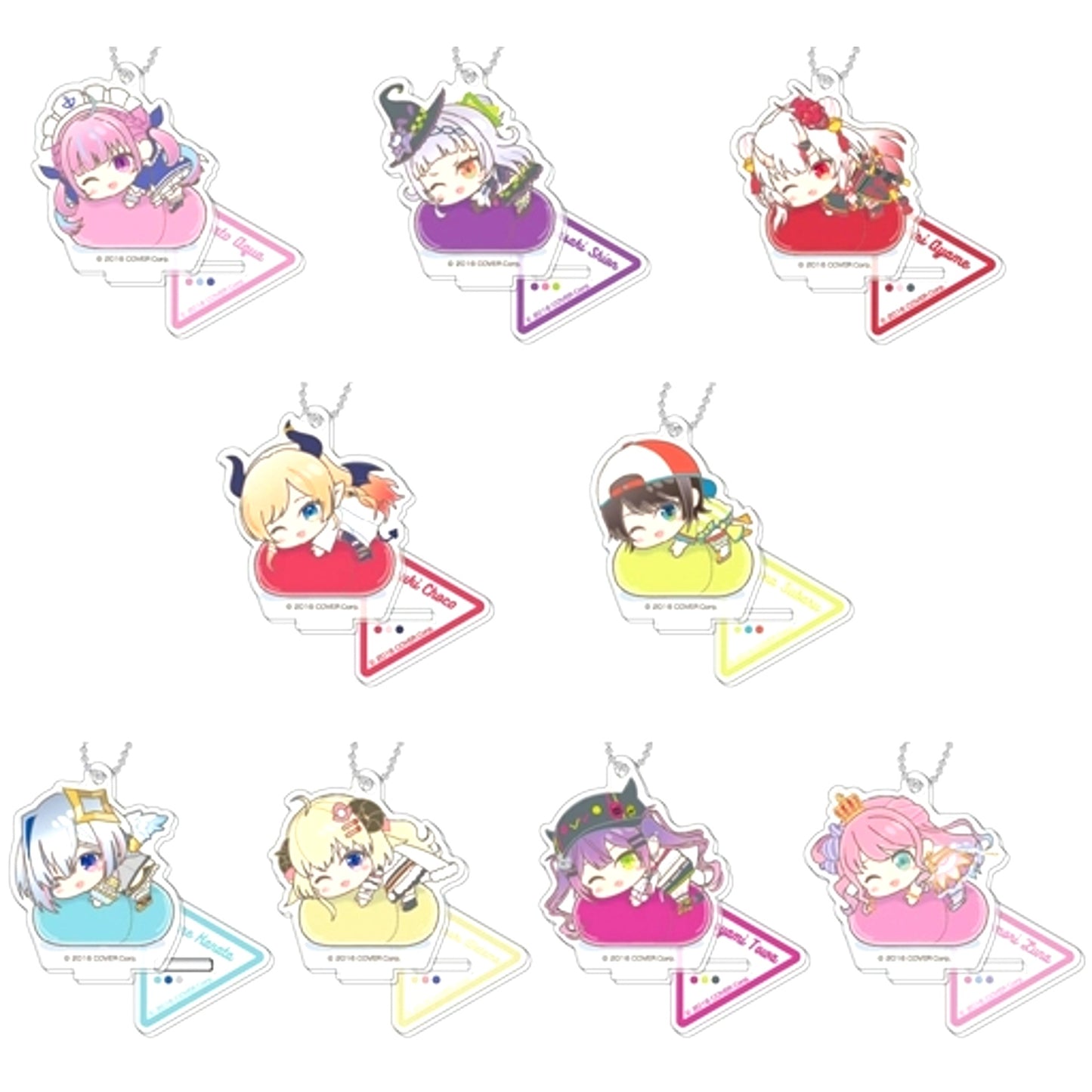 Set of 9 Hololive Hug Meets Stand Mini Acrylic Keychain D [USED]