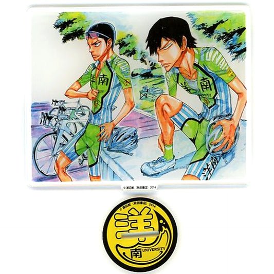 Shingo Kinjou and Yasutomo Arakita Younan University Acrylic Stand Yowamushi Pedal SPARE BIKE x Karaoke Manekineko [USED]