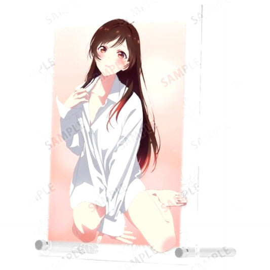 Chizuru Mizuhara Boyfriend Shirt Ver. Rent-a-Girlfriend Illustration A5 Acrylic Panel [USED]