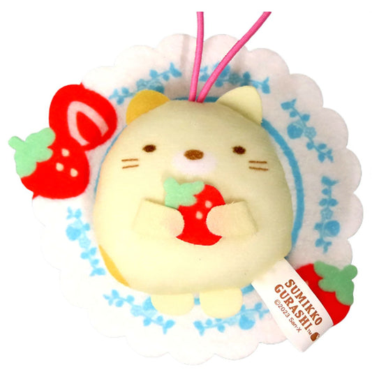 Sumikko Gurashi Cat Strawberry Fair Motif Petanko Mascot Keychains [USED]