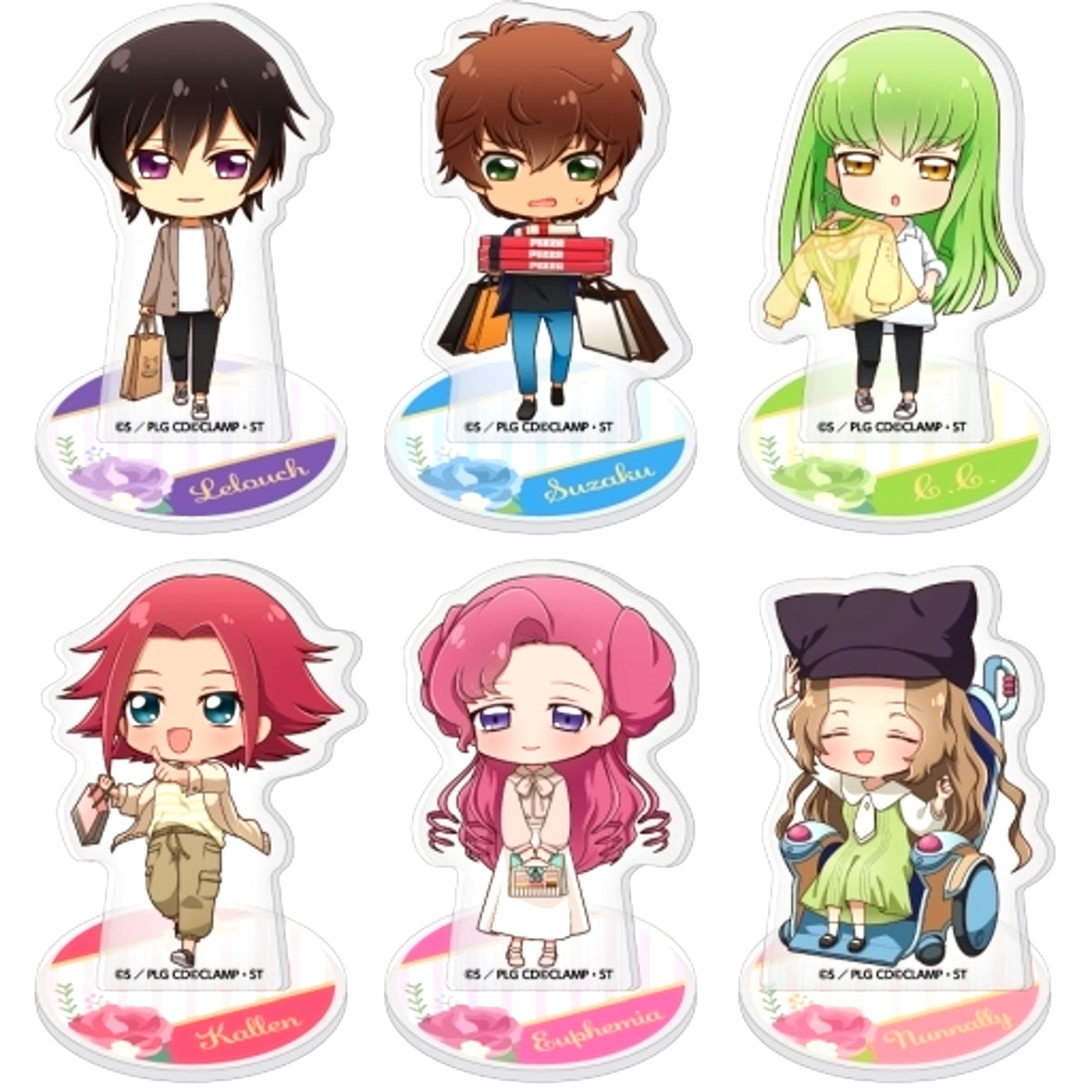 Set of 6 Code Geass Lelouch of the Rebellion Trading Acrylic Figure [USED]