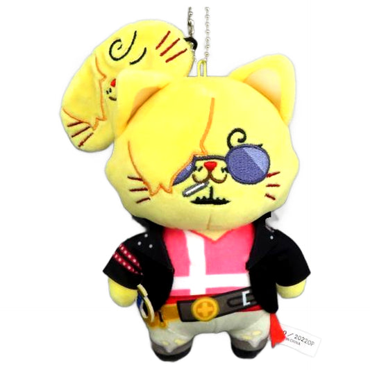 One Piece Film Red Sanji withCAT Plush Keychain with Eye Mask Plush [USED]