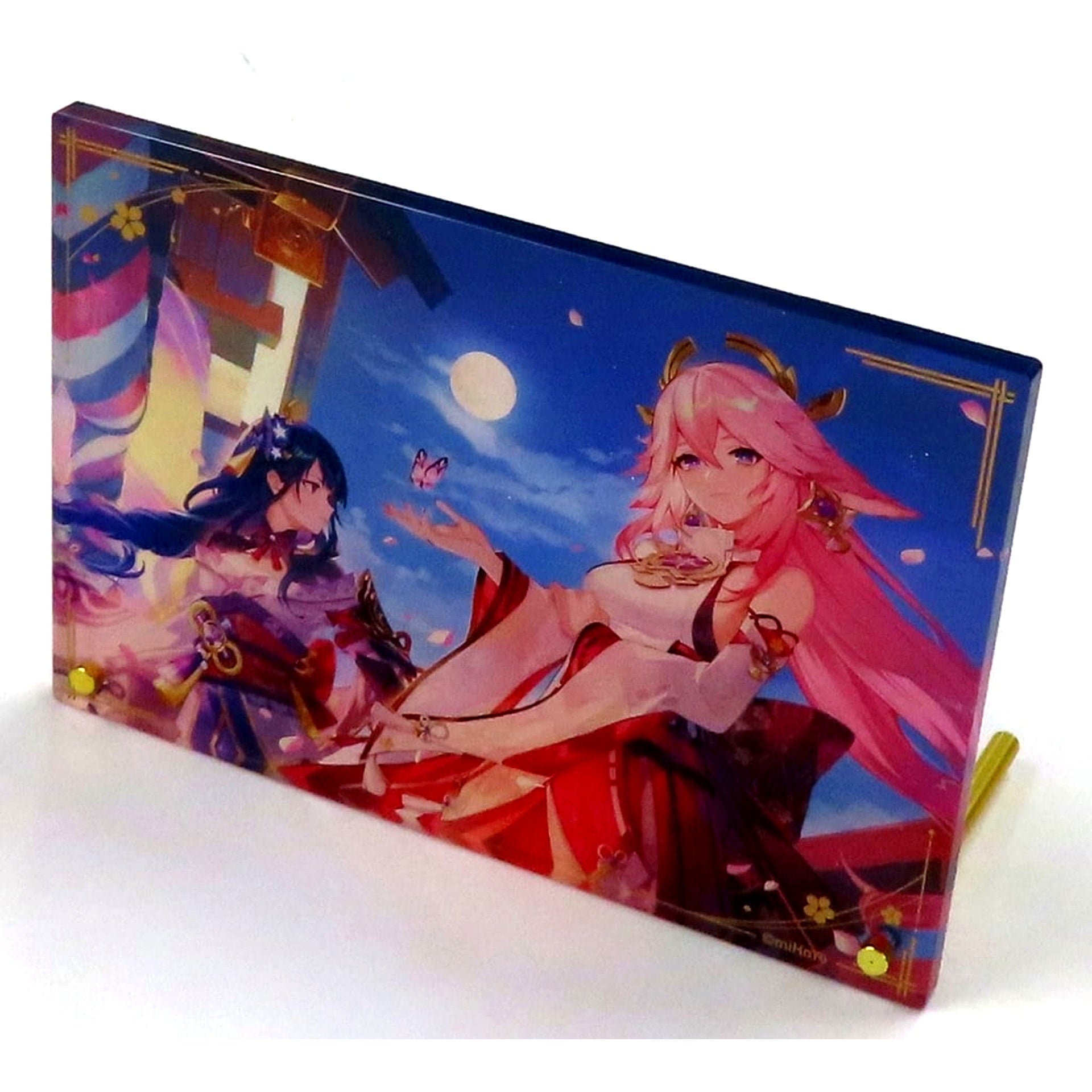 Yae Miko and Magatsu Mitake Narukami no Mikoto When the Sakura Bloom Acrylic Panel Stand Genshin Impact [USED]