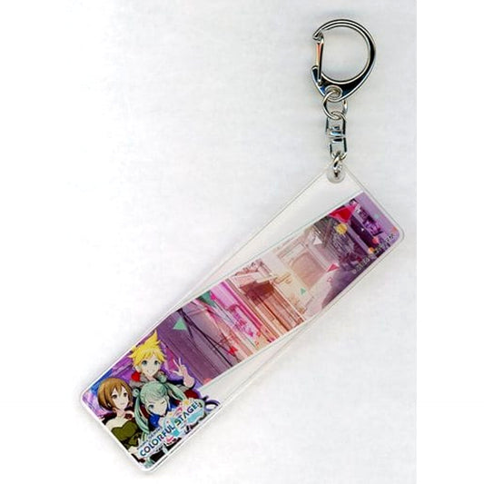 Chunithm Sun x Hatsune Miku: Colorful Stage! Hatsune Miku Len Kagamine MEIKO Acrylic Keychain Collaboration Goods Giveaway Campaign Keychains [USED]