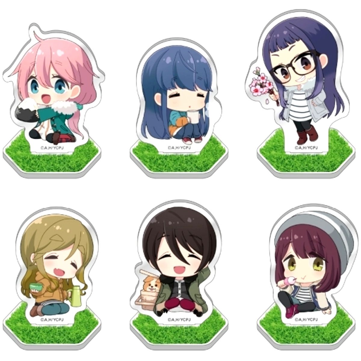 Set of 6 Laid-Back Camp Trading Grass Acrylic Stand Vol.2 [USED]