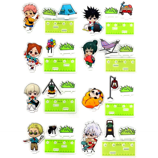 Set of 8 Acrylic Diorama Marukuji Jujutsu Kaisen Let's Go Camping! Daikichi [USED]