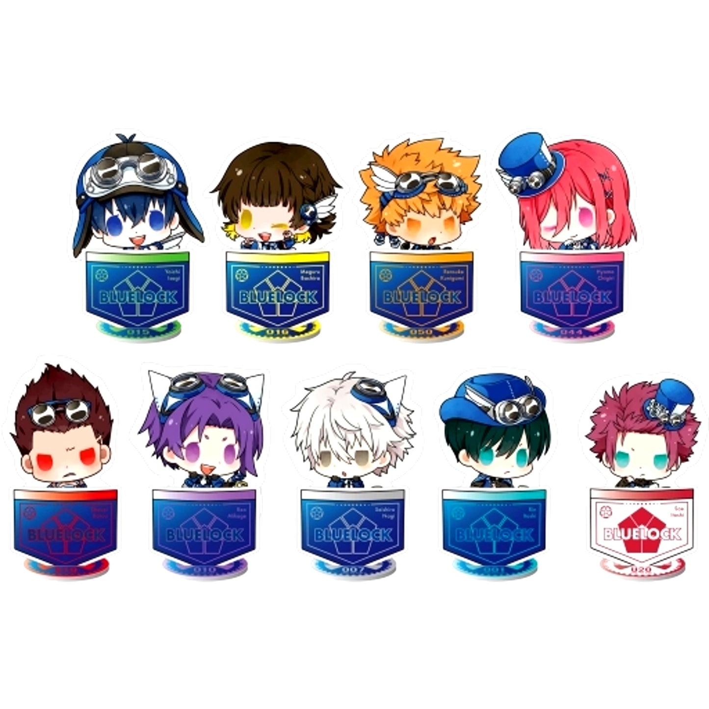 Set of 9 Blue Lock Pokechiru Steampunk Ver. Secret Acrylic Stand [USED]