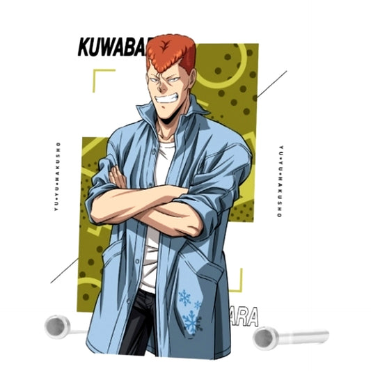 Kazuma Kuwabara 90s Casual Ver. Illustration A6 Acrylic Panel Yu Yu Hakusho [USED]
