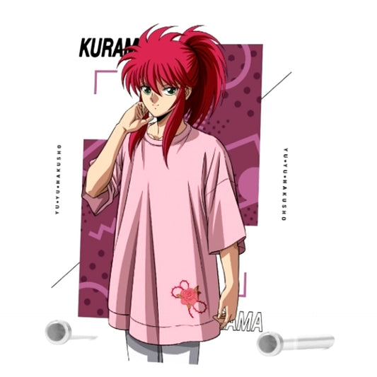 Kurama 90s Casual Ver. Illustration A6 Acrylic Panel Yu Yu Hakusho [USED]