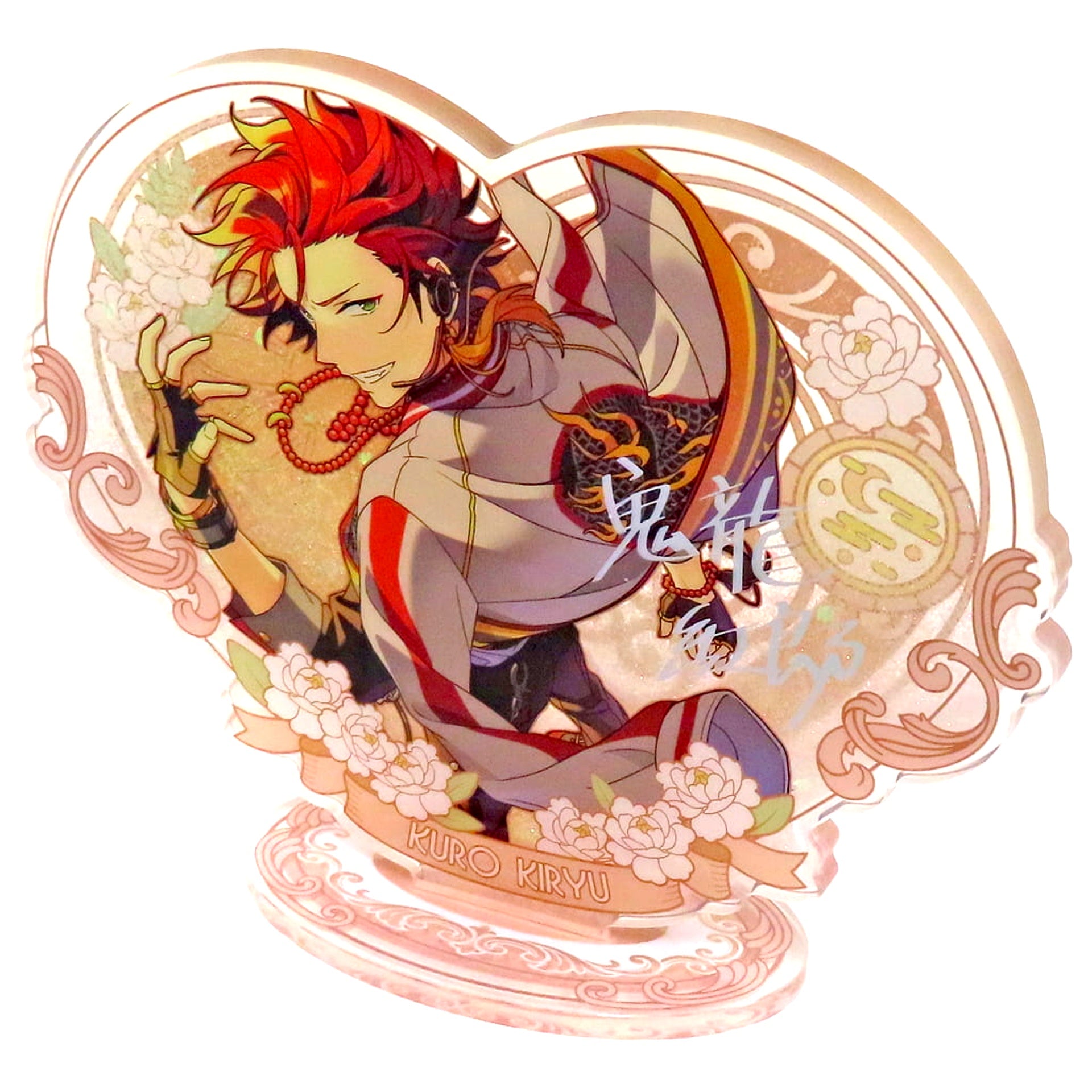 Kuro Kiryu Ensemble Stars!! Flower Contract Flowing Sand Acrylic Stand Single, China Exclusive [USED]