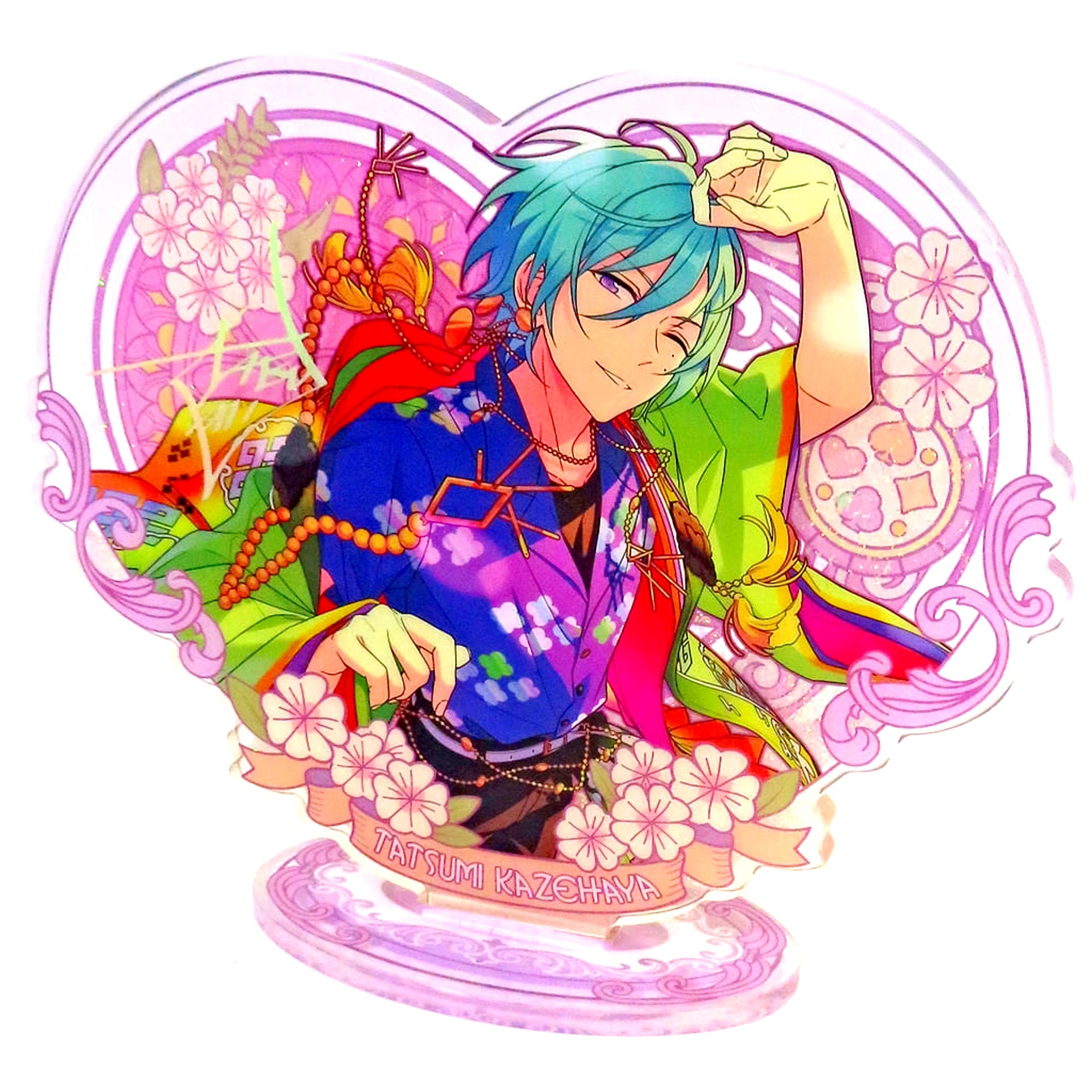 Tatsumi Kazehaya Ensemble Stars!! Flower Contract Flowing Sand Acrylic Stand Single, China Exclusive [USED]