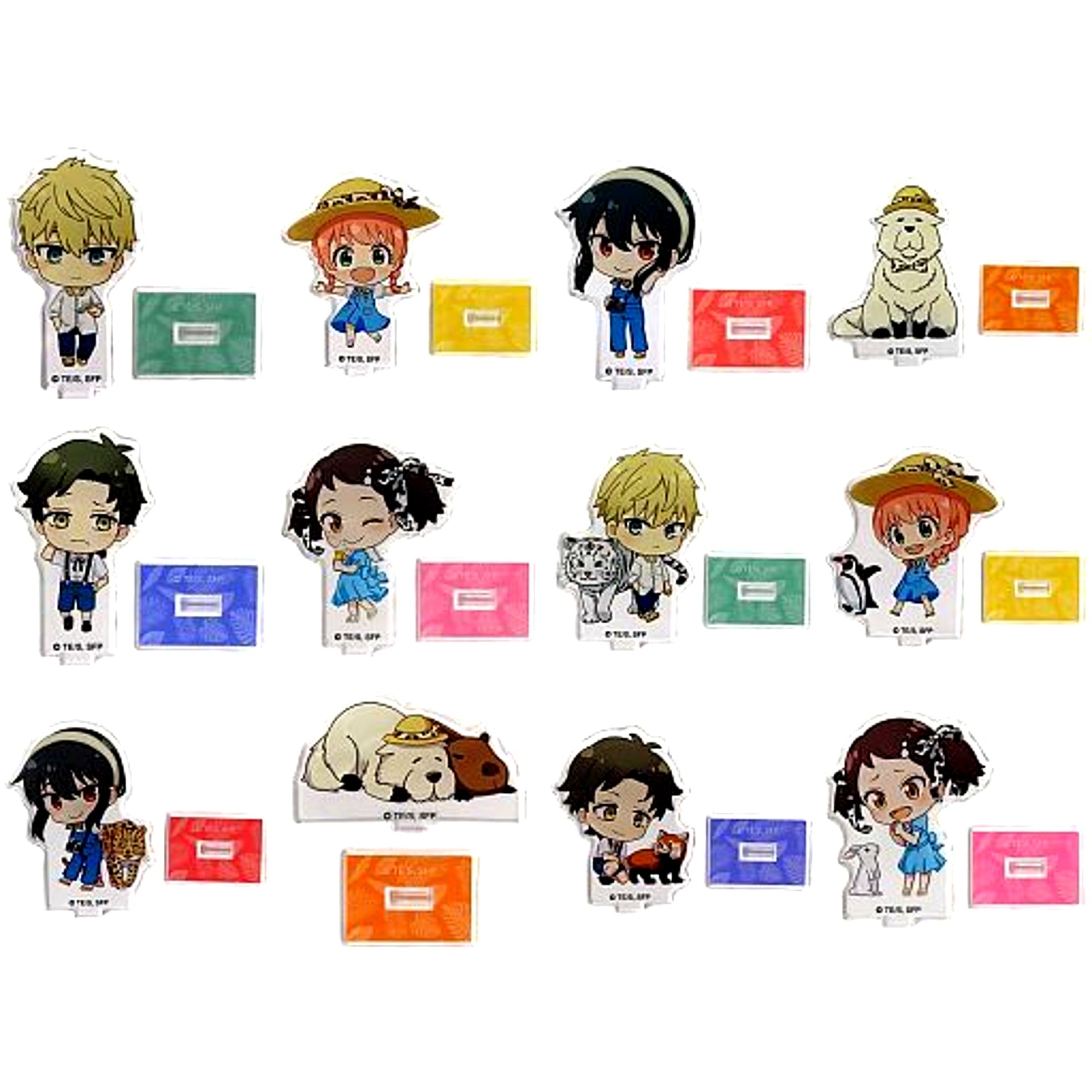 Set of 12 SPY x FAMILY in Tobu Zoo Trading Chibi Character Acrylic Stand [USED]