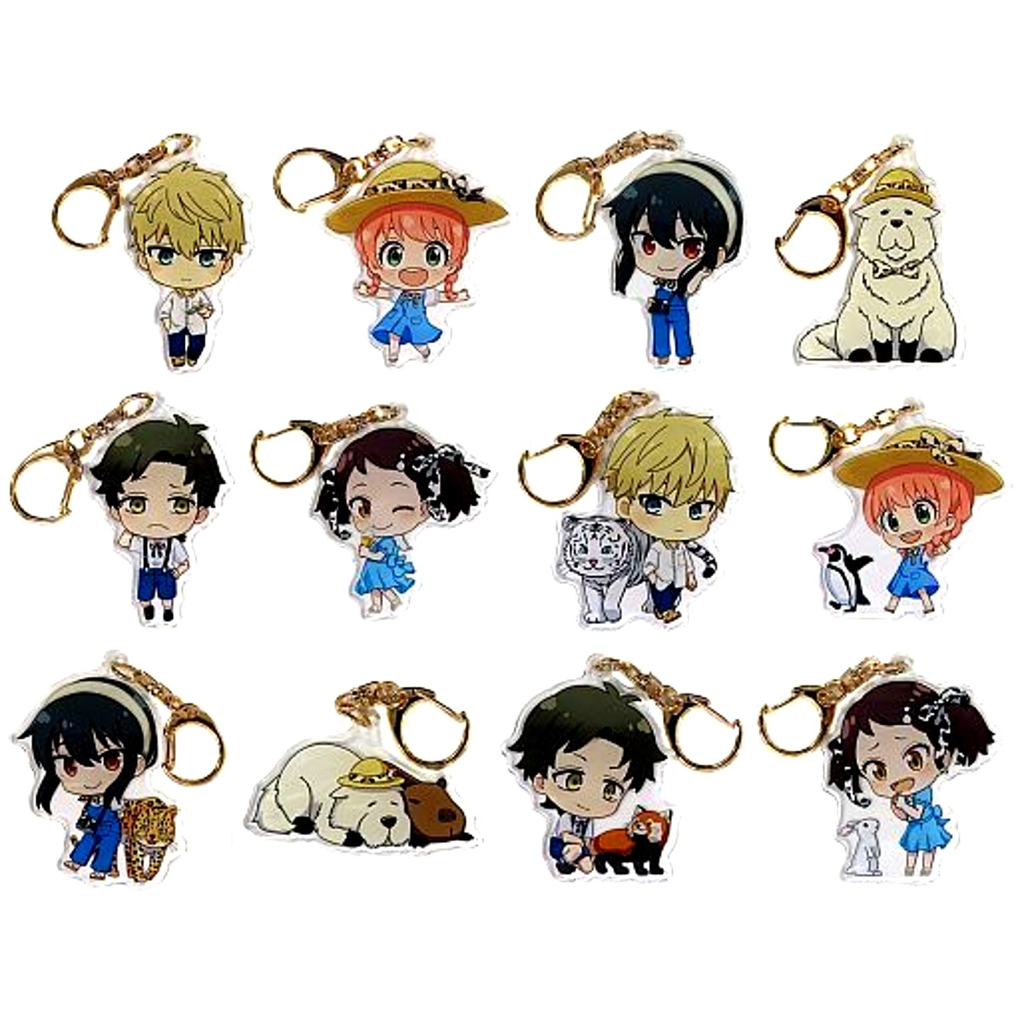 Set of 12 SPY x FAMILY Trading Chibi Character Acrylic Keychain in Tobu Zoo [USED]