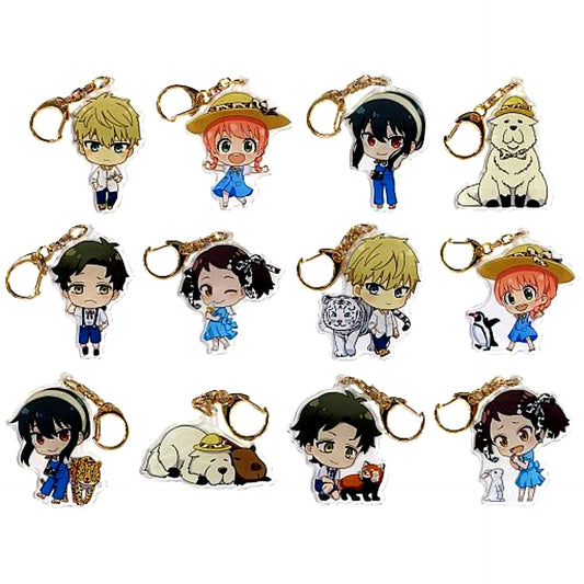 Set of 12 SPY x FAMILY Trading Chibi Character Acrylic Keychain in Tobu Zoo [USED]
