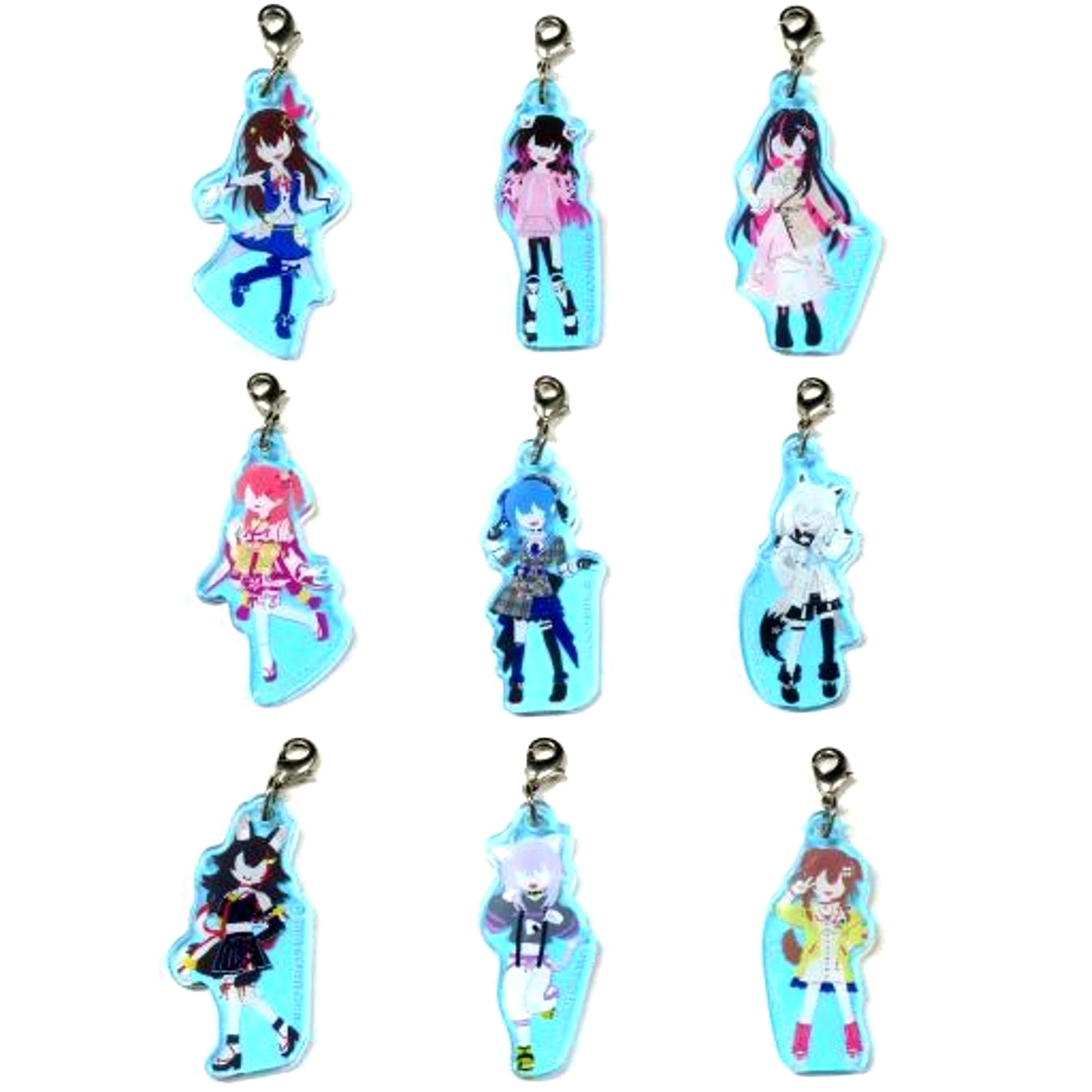 Set of 9 hololive Acrylic Mini Charm Collection Yuru Palette Vol.1 [USED]