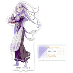 Re:ZERO -Starting Life in Another World- Emilia Big Acrylic Stand Gratte Animate Cafe Exclusive Acrylic Stands [USED]