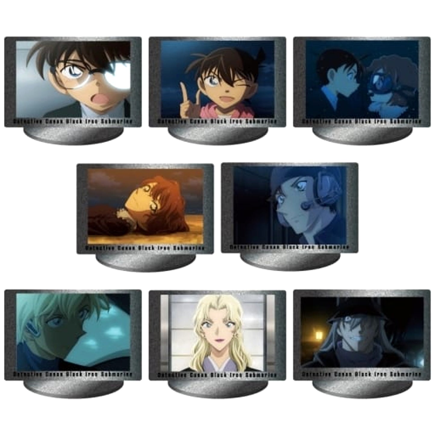 Detective Conan: Black Iron Submarine Conan Edogawa & Others All 8 Types Set Mini Acrylic Stand Scene Trading Ver. Vol.2 Acrylic Stands [USED]