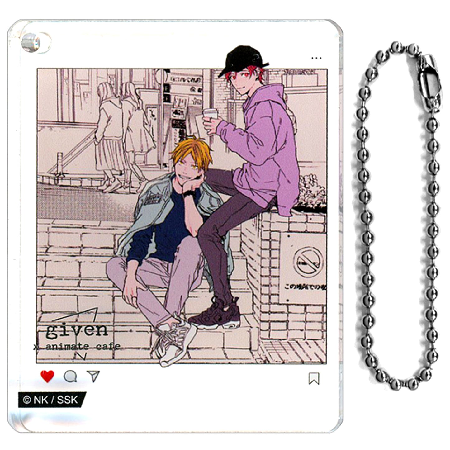 Hiiragi Kashima & Mafuyu Sato Given x animate cafe Branch CoLotta Trading Acrylic Plate Keychain [USED]