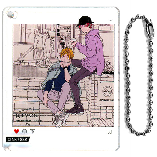 Hiiragi Kashima & Mafuyu Sato Given x animate cafe Branch CoLotta Trading Acrylic Plate Keychain [USED]