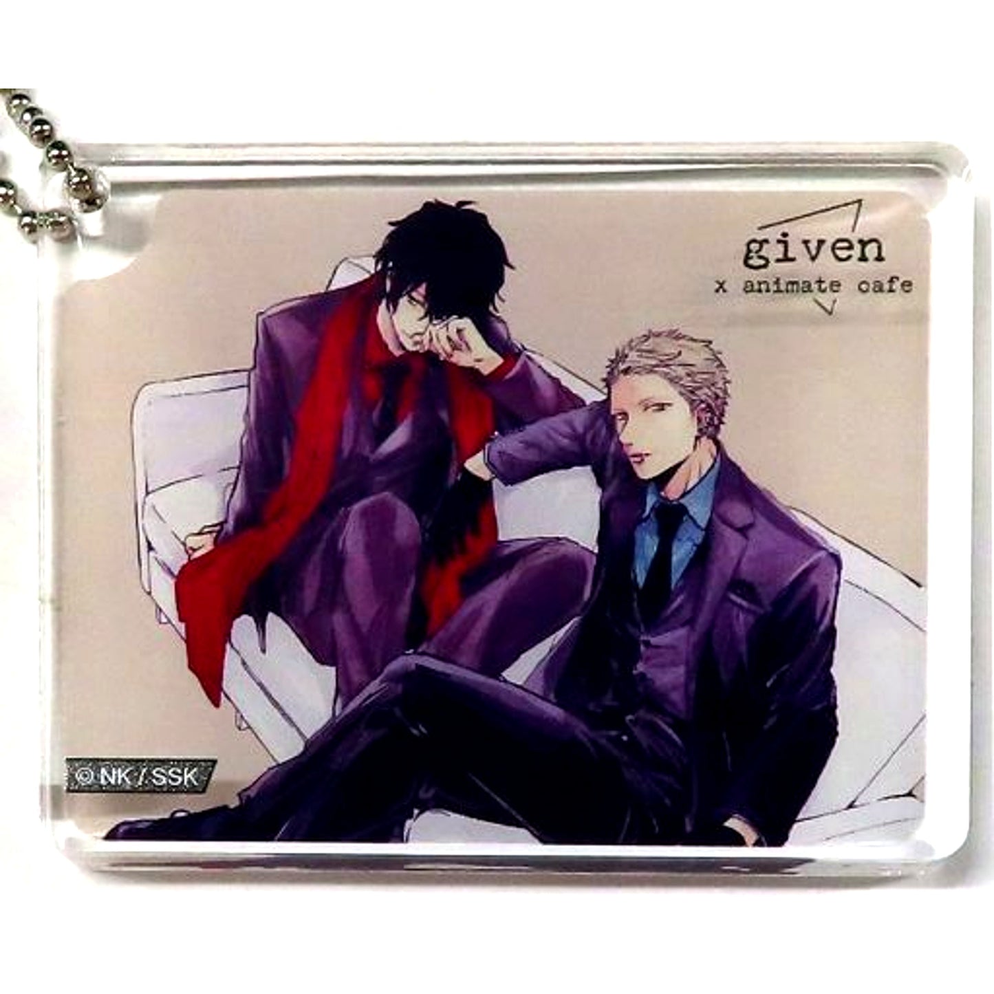 Ugetsu Murata & Akihiko Kaji Given CoLotta Trading Acrylic Plate Keychain animate cafe Business Trip Edition [USED]