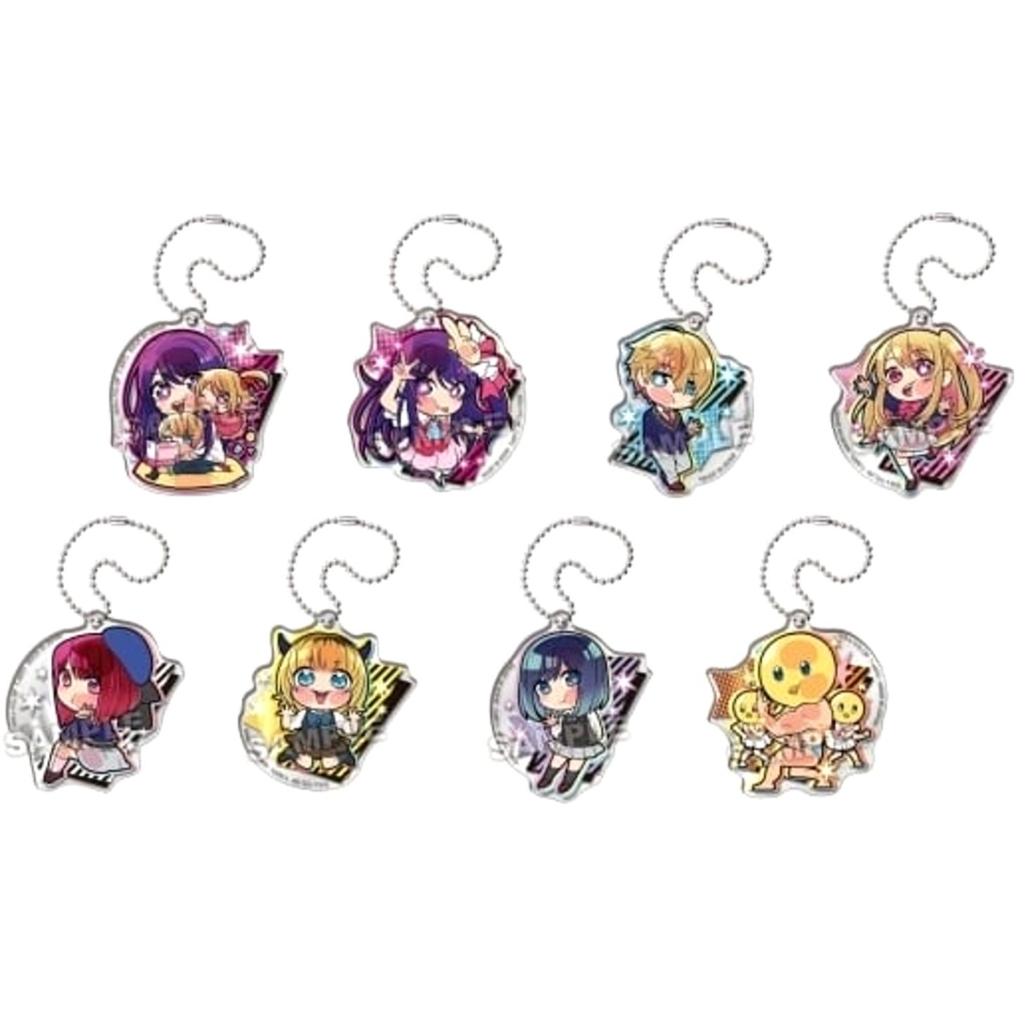 Ai Hoshino & Others Oshi No Ko All 8 Types Set Pita! Deformed Acrylic Keychain [USED]
