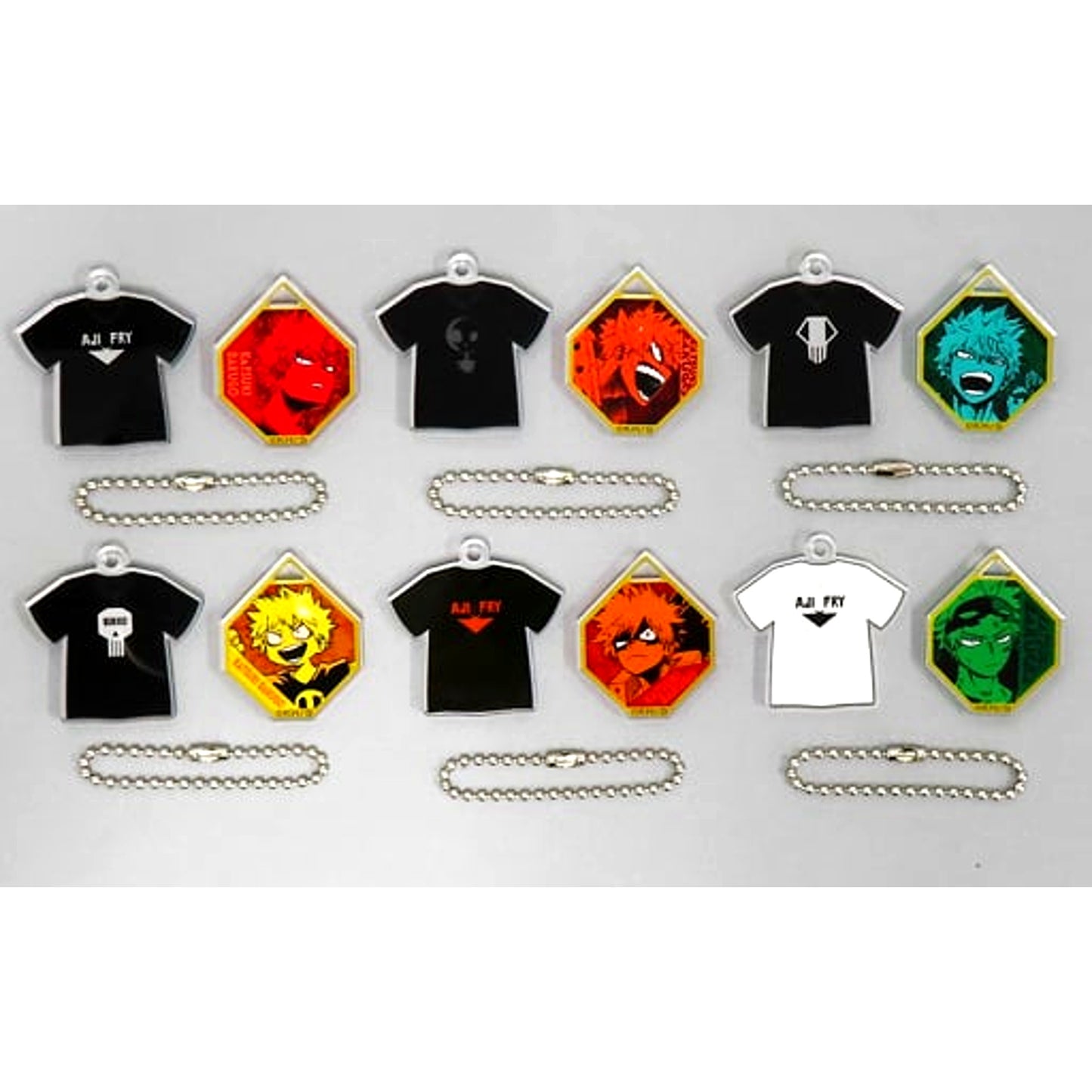 Set of 6 My Hero Academia Katsuki Bakugo T-shirt Collection Charm [USED]