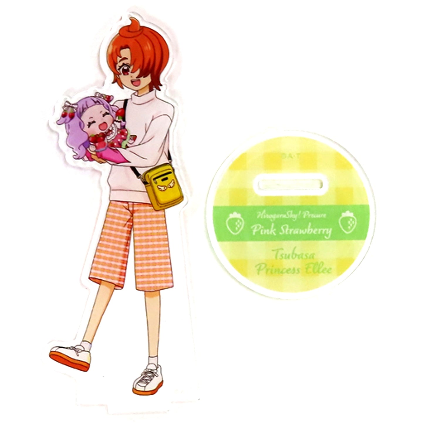 Tsubasa Yunagi & Princess Ellee Pink Strawberry Acrylic Stand Hirogaru Sky! Precure Pretty Store Limited [USED]