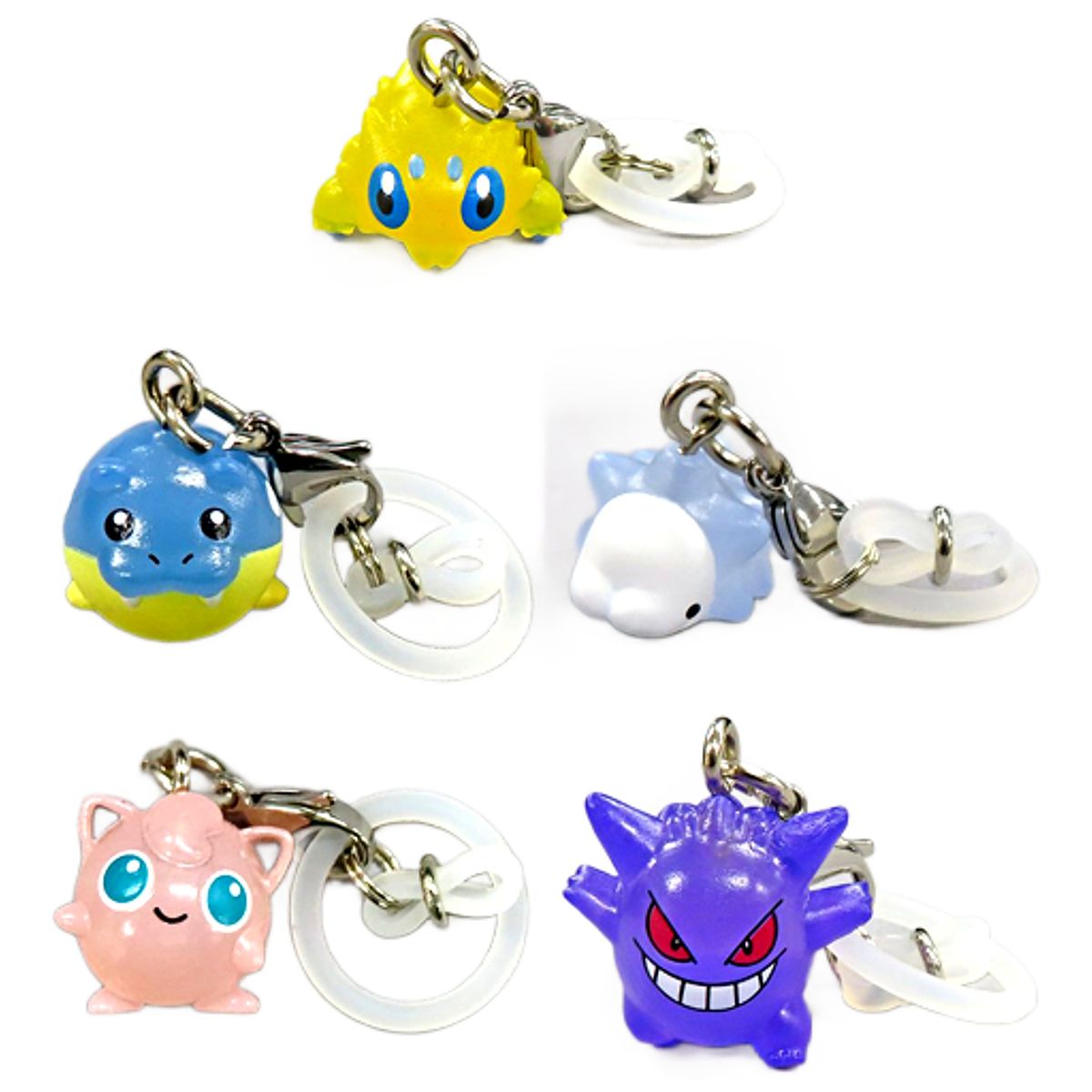 Gengar, etc. Pokemon Mejirushi Accessories Pokemon Center Limited All 5 Types Set Key Chain [USED]