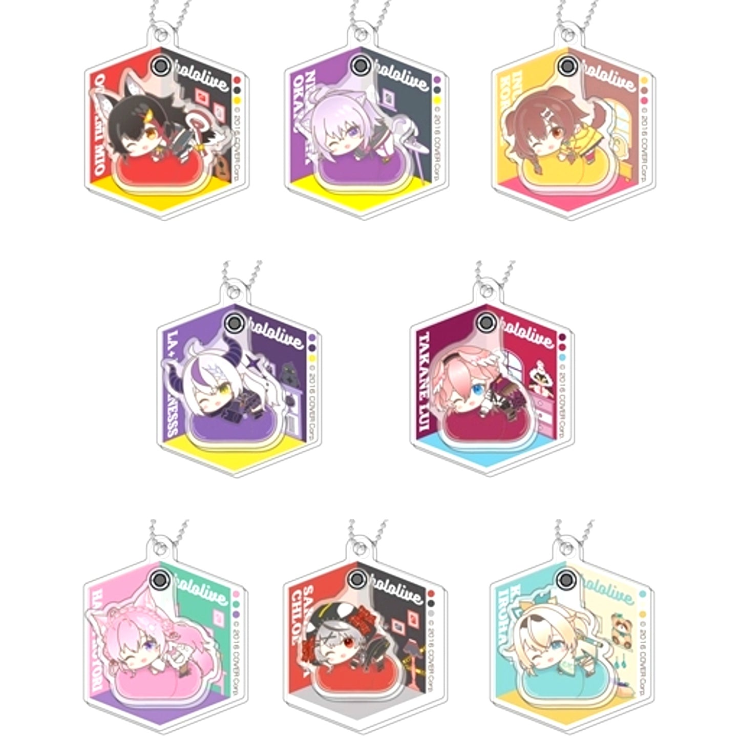 Set of 8 Hololive Swing Acrylic Keychain Hug Meets E BOX [USED]