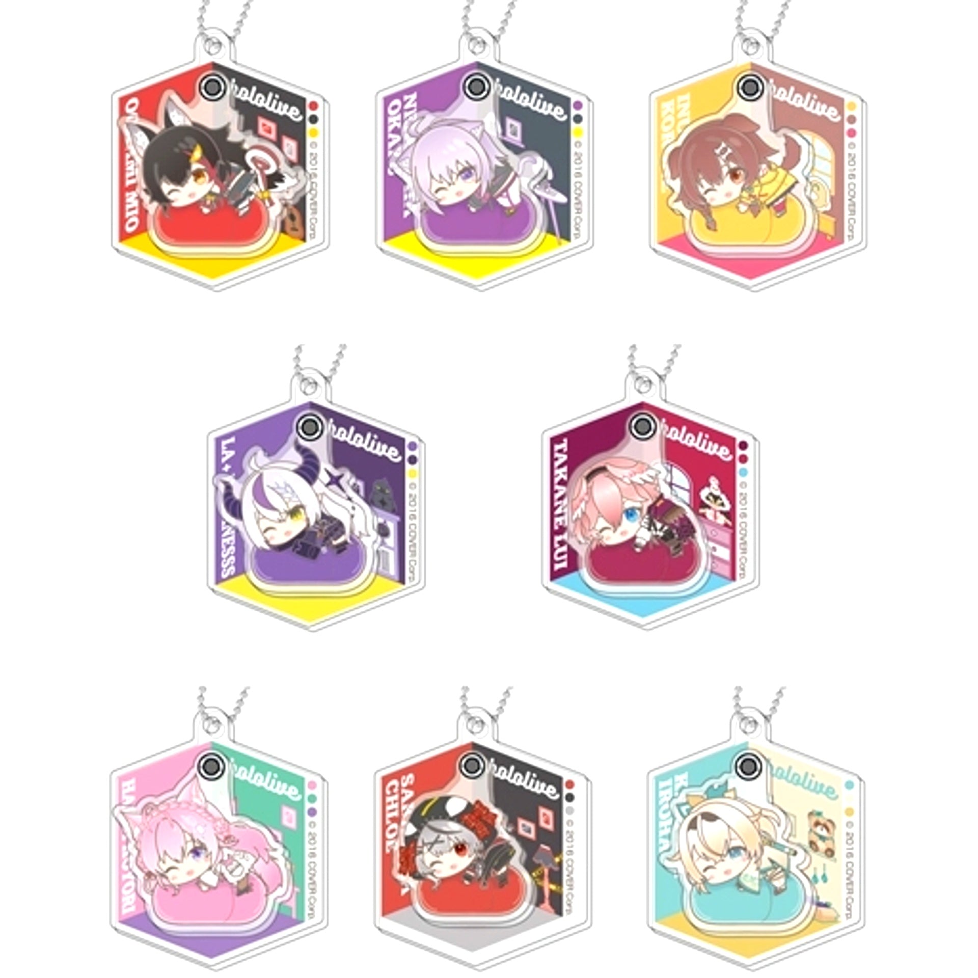 Set of 8 Hololive Swing Acrylic Keychain Hug Meets E BOX [USED]