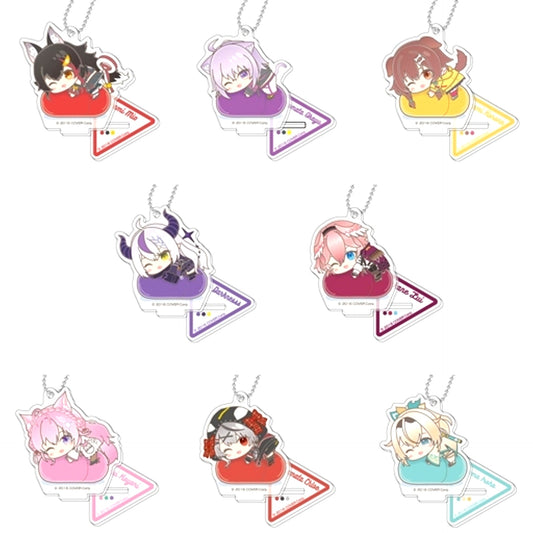 Set of 8 Hololive Stand Mini Acrylic Keychain Hug Meets E BOX [USED]