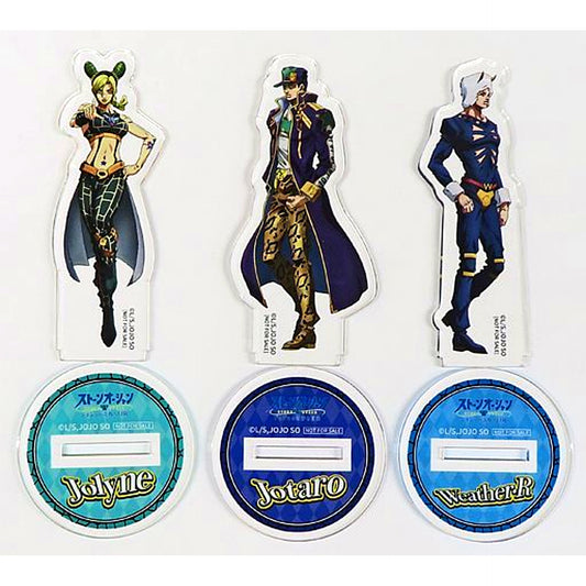 Jolyne Cujoh Jotaro Kujo Weather Report Set of 3 Acrylic Stand Illustration JoJo's Bizarre Adventure Stone Ocean Blu-ray Box First Edition Animate All Volumes Purchase Bonus [USED]