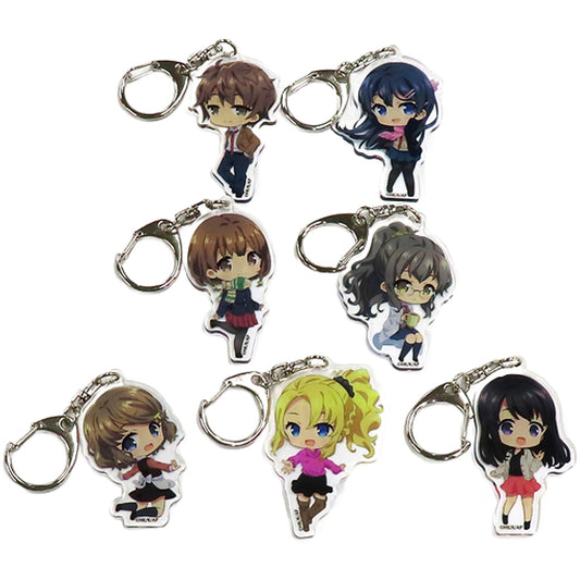 Futaba Rio, etc. Rascal Does Not Dream of a Sister Venturing Out Random Acrylic Charms Theater Limited All 7 Types Set Charm [USED]