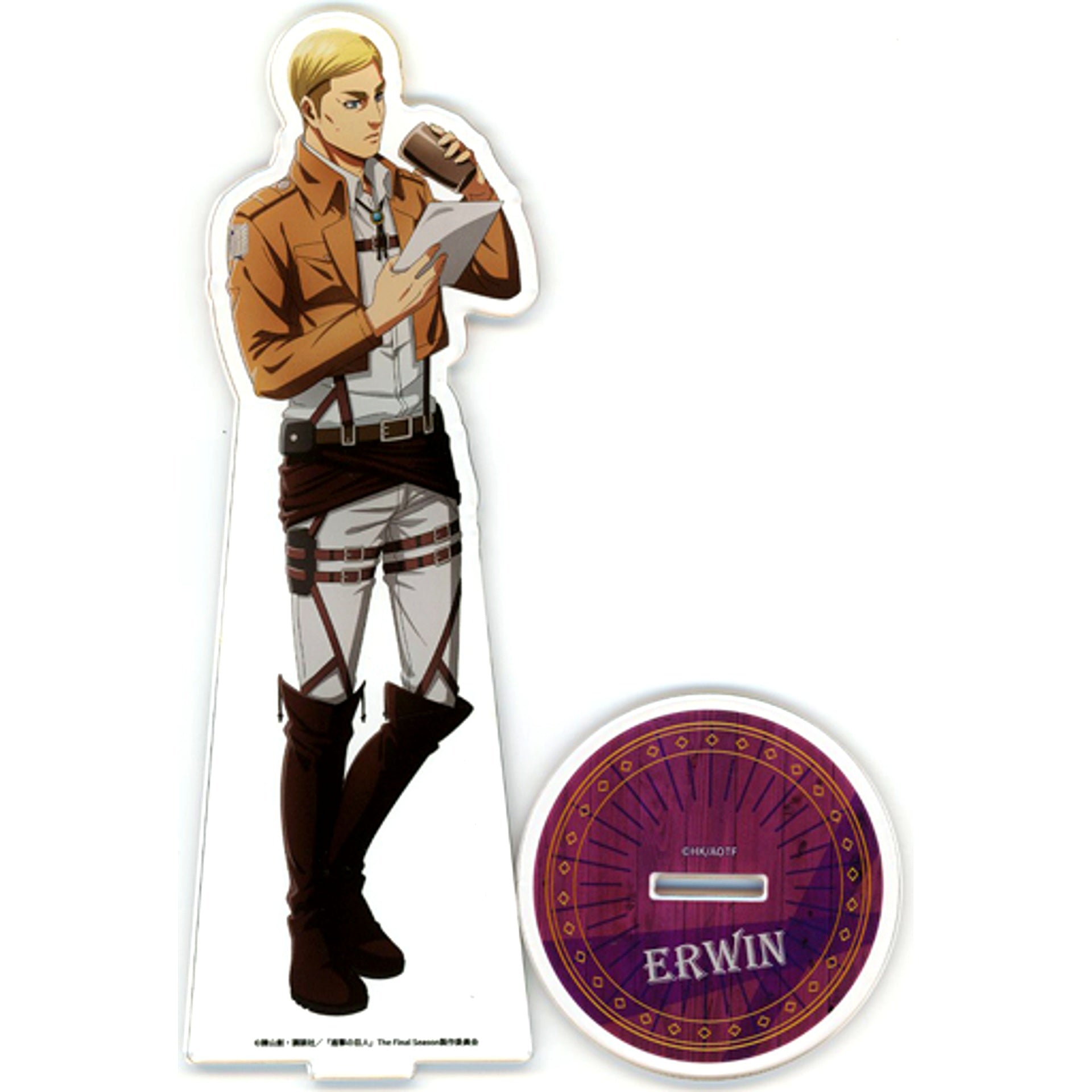 Erwin Smith C-3 Prize Attack on Titan After Survey Corps Training DMM Scratch! BIG Acrylic Stand [USED]